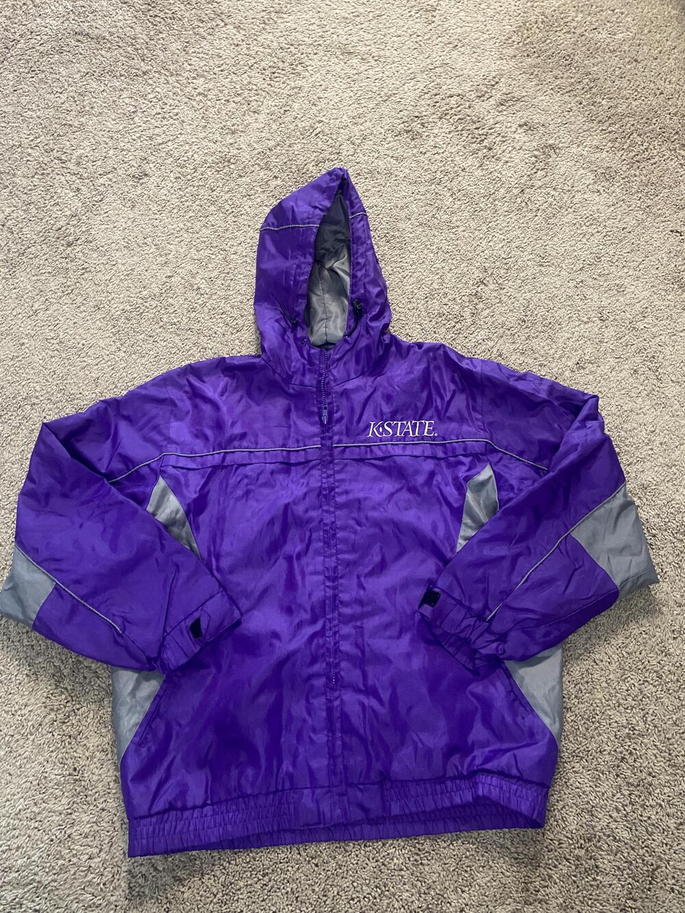 Kansas State Wildcats Jacket Mens Medium Purple NCAA Football Hooded G-III